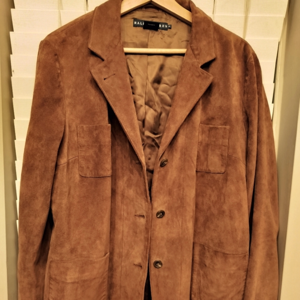 Ralph Lauren women's blazer jacket size 14 suede leather